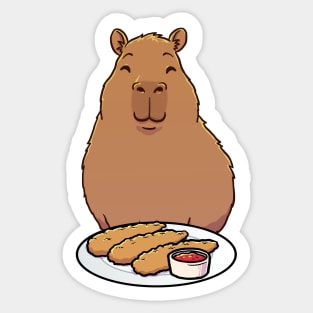 Capybara Chicken Tenders Sticker